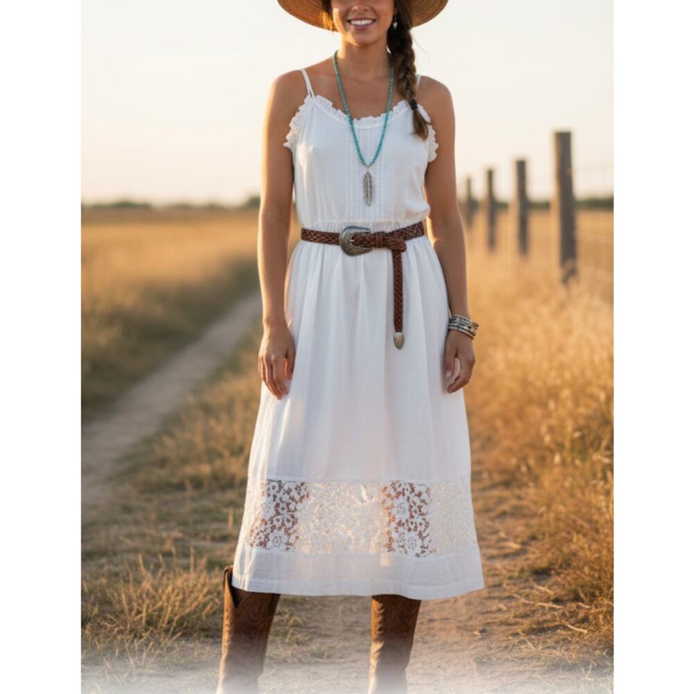 Vtg Queen Anne's Lace Ivory Cotton L Nightgown Countrycore Feminine Retro